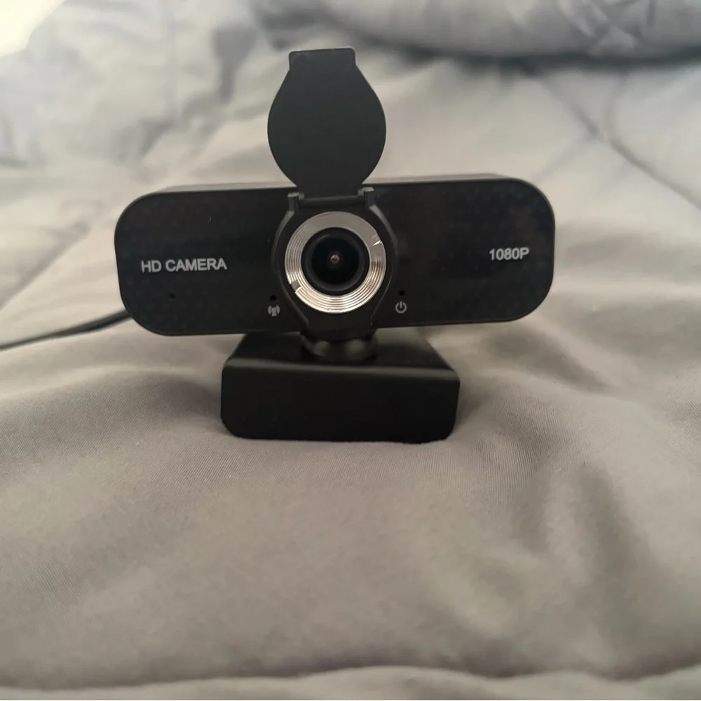 Black HD 1080P Webcam with Privacy Cover